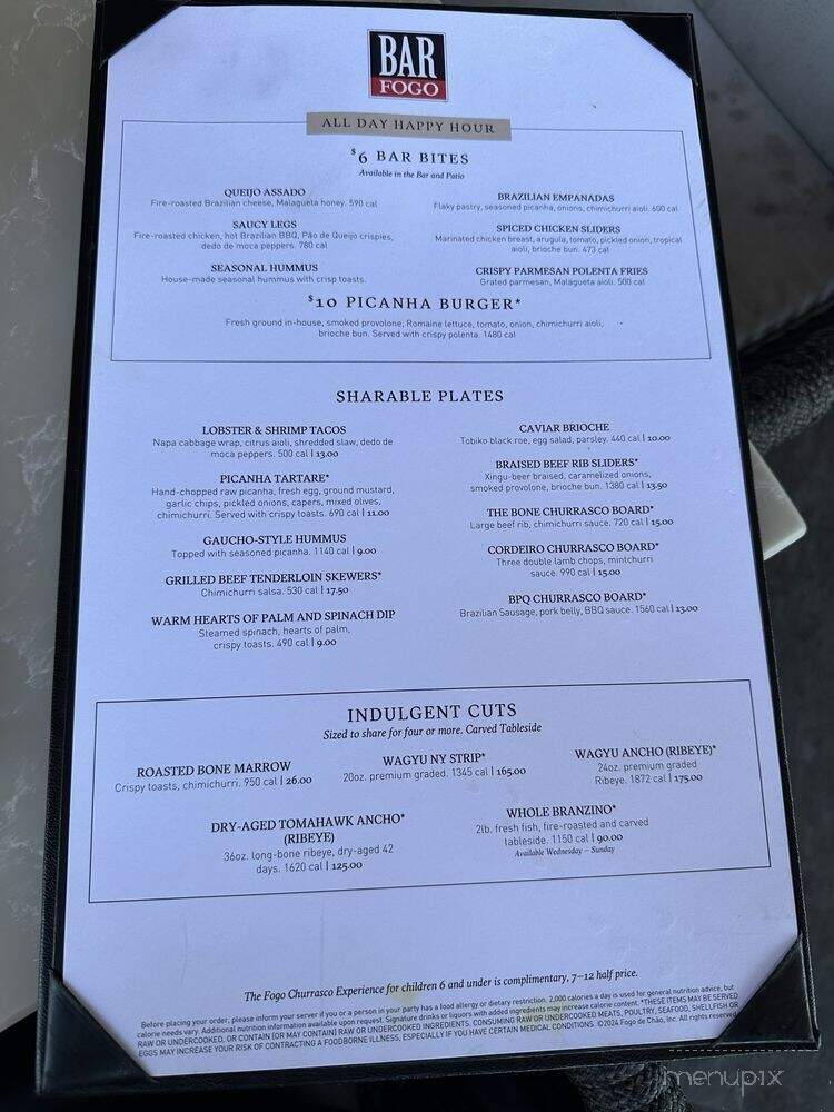 Fogo de Chao Brazilian Steakhouse - Huntington Beach, CA menu_pic