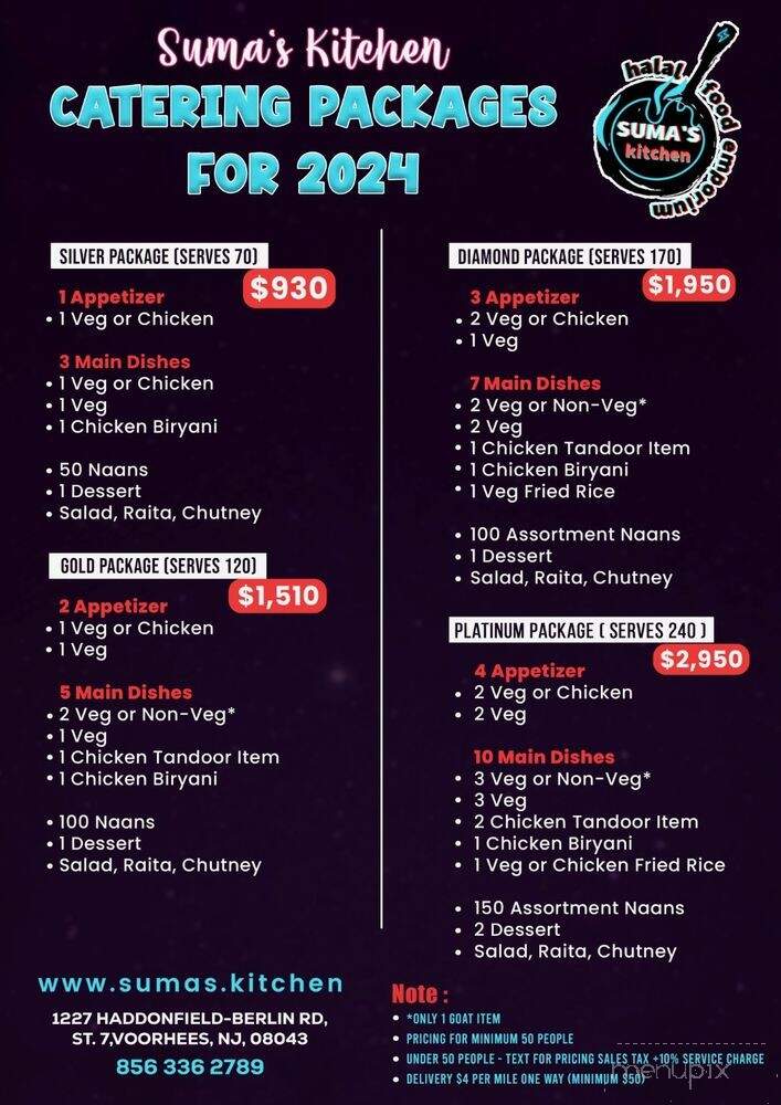 Suma's Kitchen - Voorhees Township, NJ menu_pic