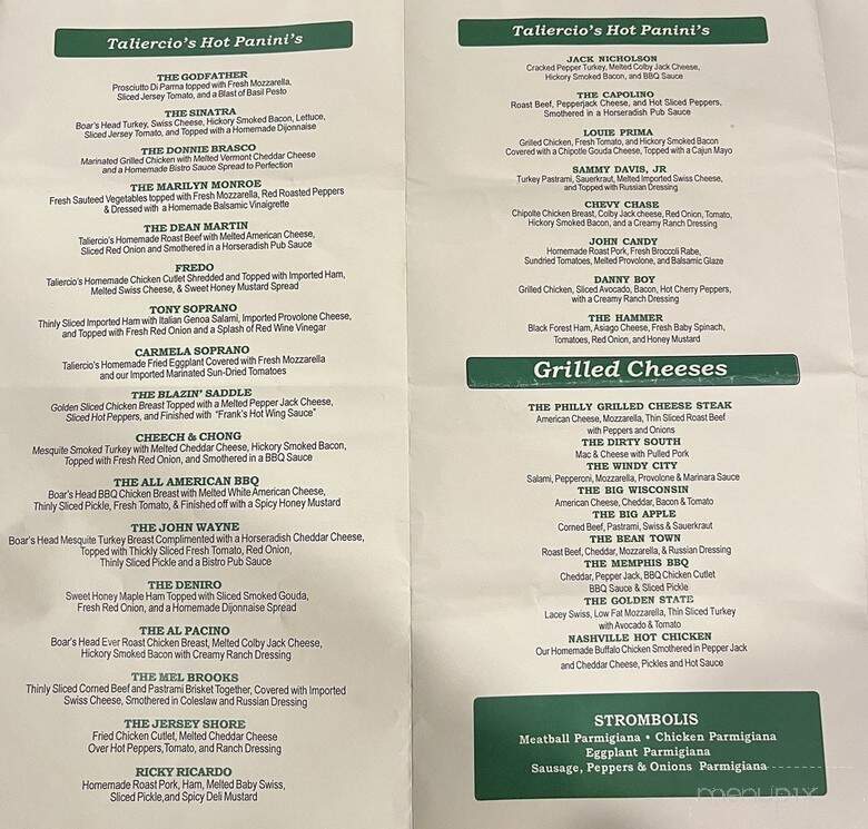 Taliercio's Ultimate Gourmet - Red Bank, NJ menu_pic