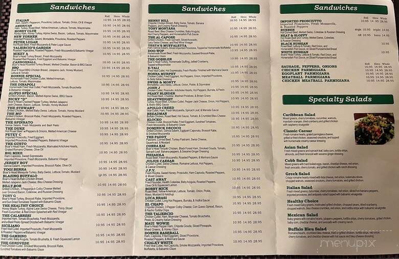 Taliercio's Ultimate Gourmet - Red Bank, NJ menu_pic