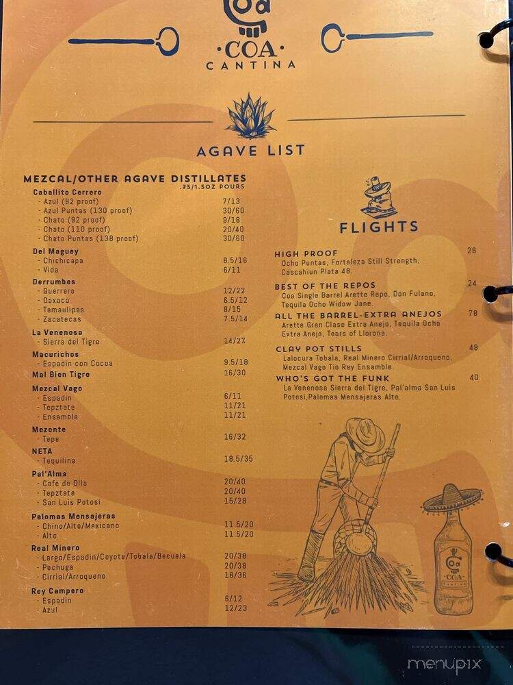 Coa Cantina - Breckenridge, CO menu_pic