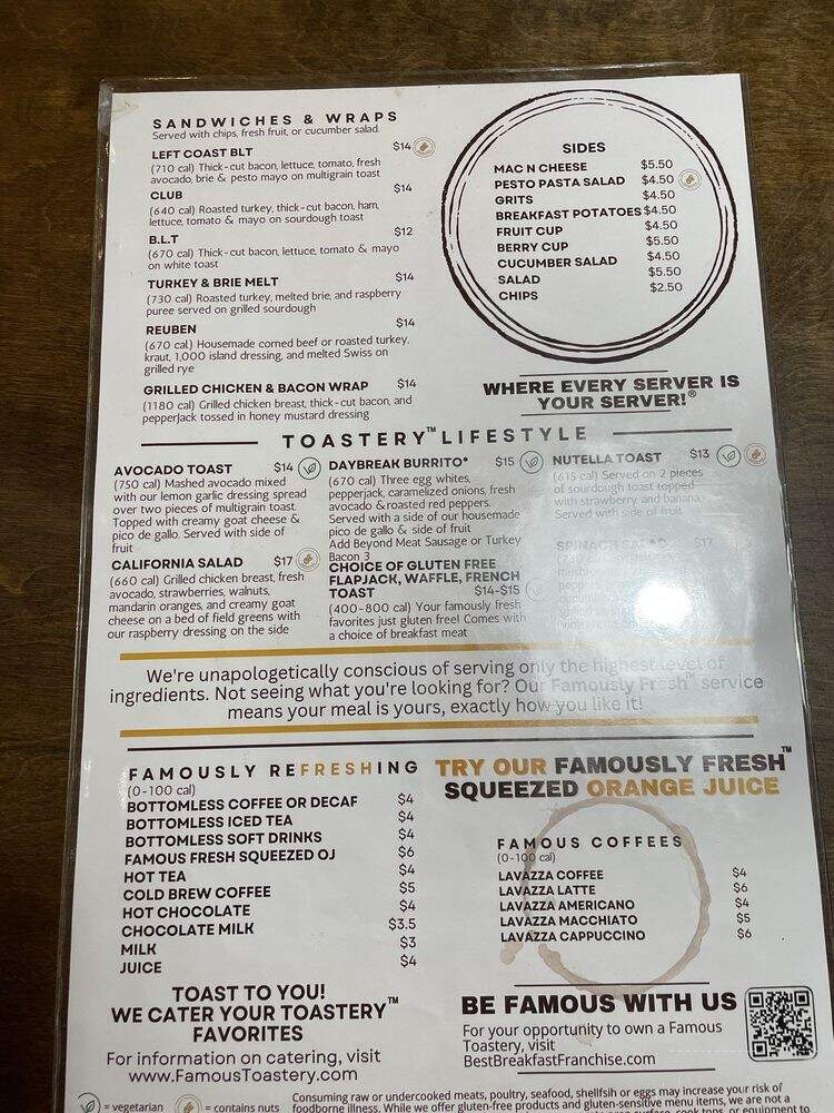 Famous Toastery - Boone, NC menu_pic