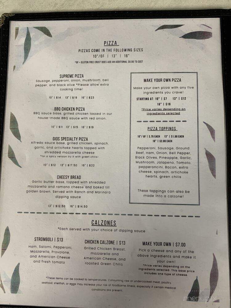 Gios Family Dining - Rangely, CO menu_pic