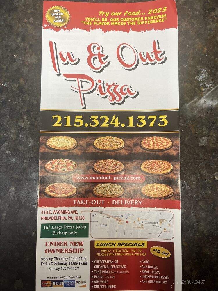 In & Out Express Pizza and Steak - Philadelphia, PA menu_pic