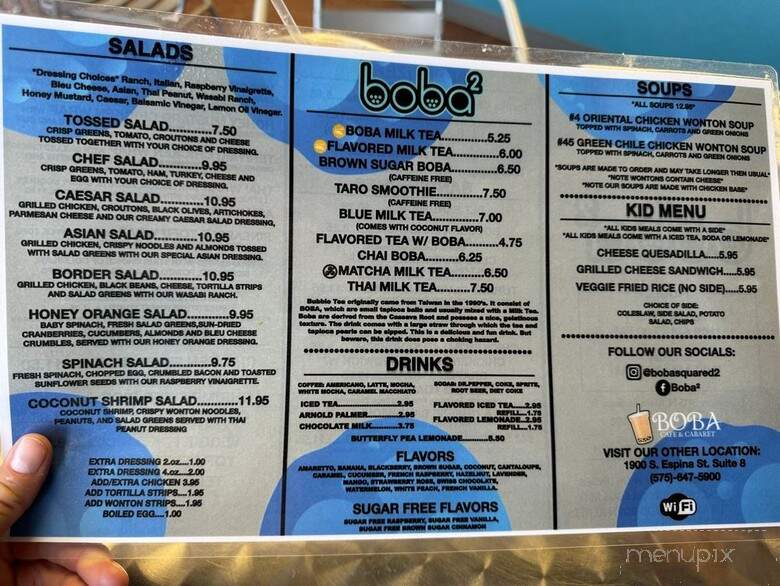 Boba 2 - Las Cruces, NM menu_pic