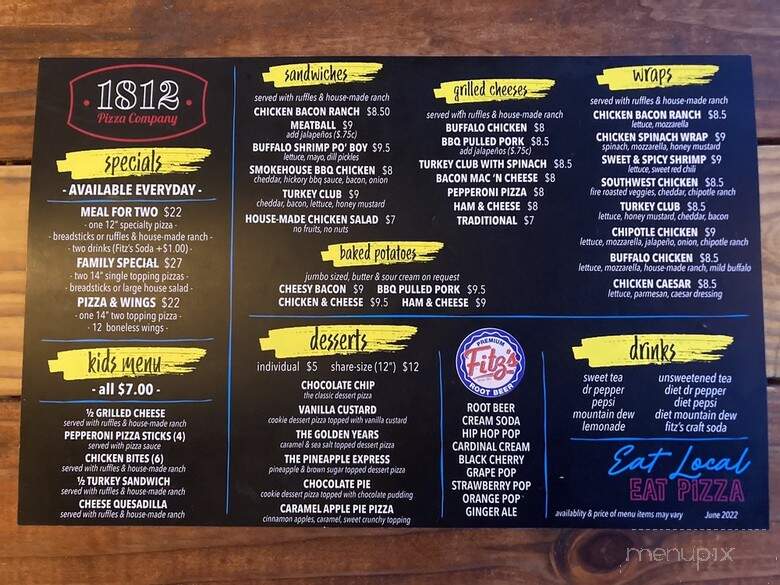 1812 Pizza Company - Jonesboro, AR menu_pic