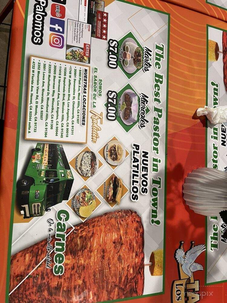 Tacos Los Palomos - El Monte, CA menu_pic