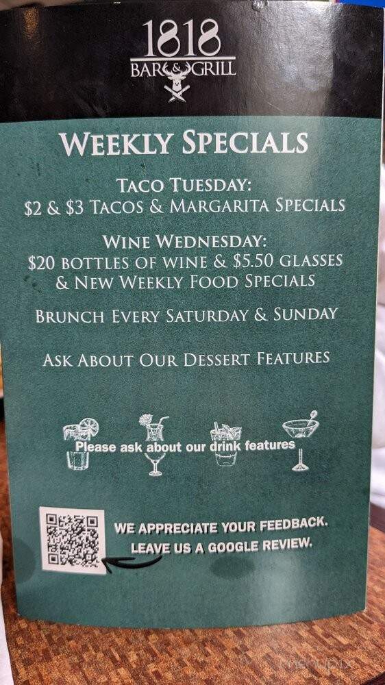 1818 Bar & Grill - North Tonawanda, NY menu_pic