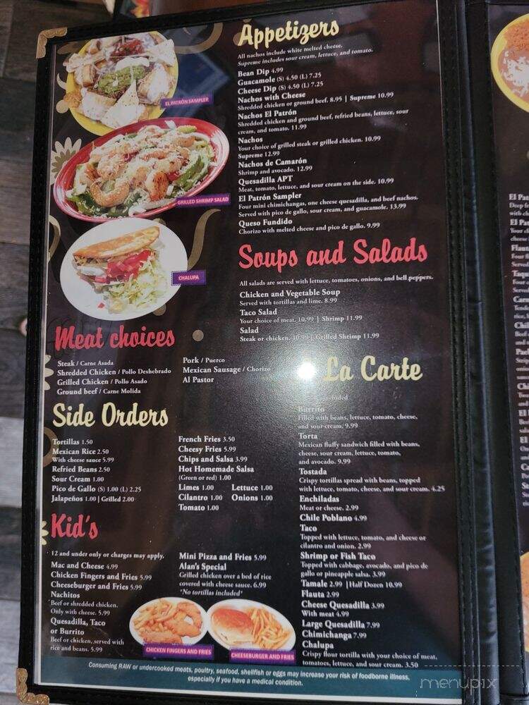 La Hacienda Del Patron - Morris, IL menu_pic