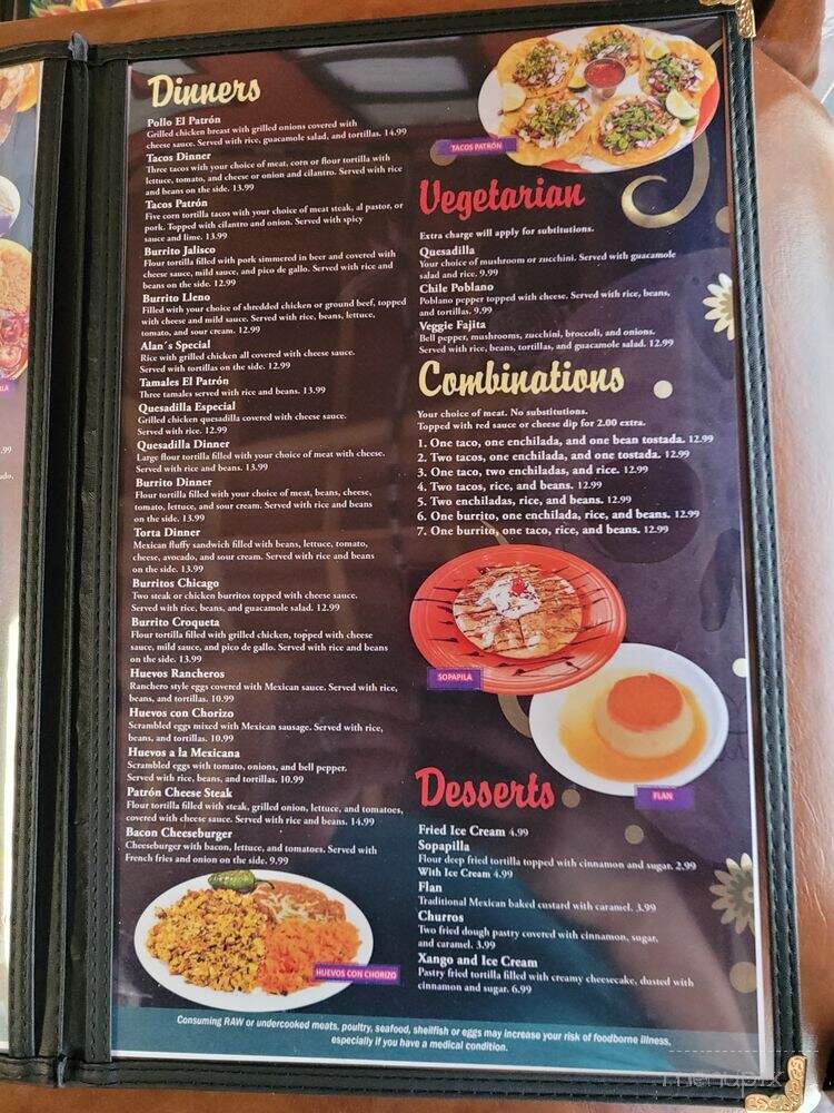 La Hacienda Del Patron - Morris, IL menu_pic