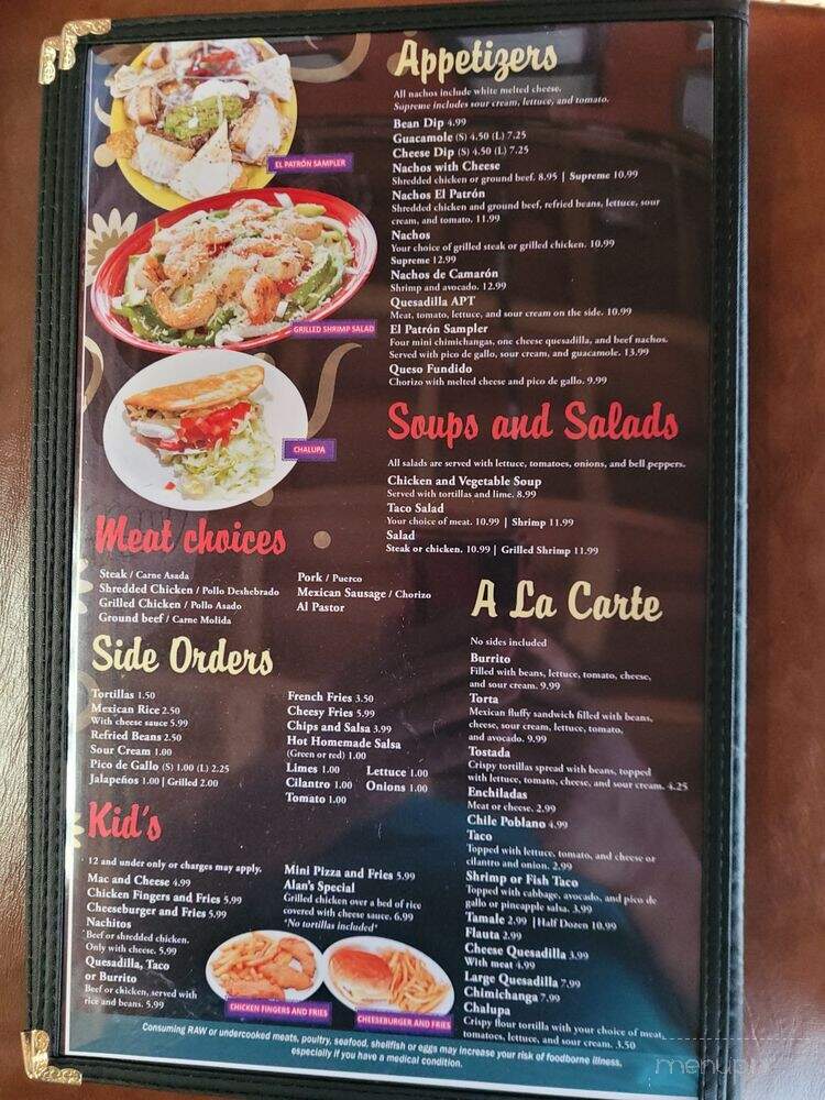 La Hacienda Del Patron - Morris, IL menu_pic