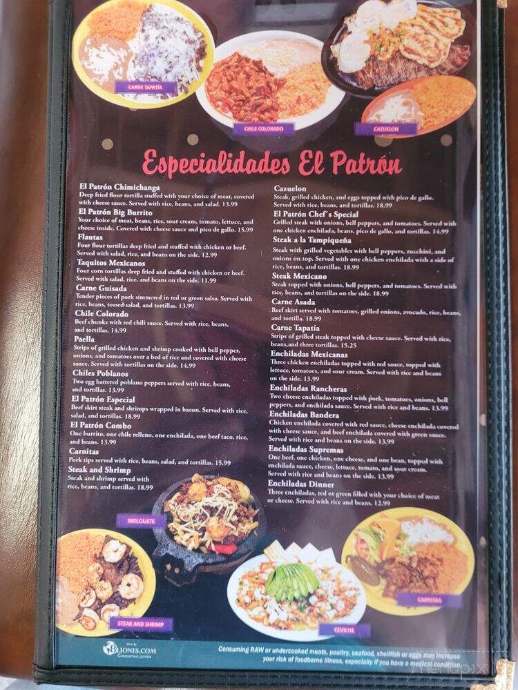 La Hacienda Del Patron - Morris, IL menu_pic