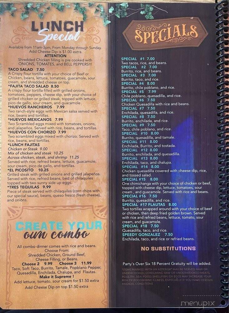 Mas Tequila Bar and Grill - Chattanooga, TN menu_pic