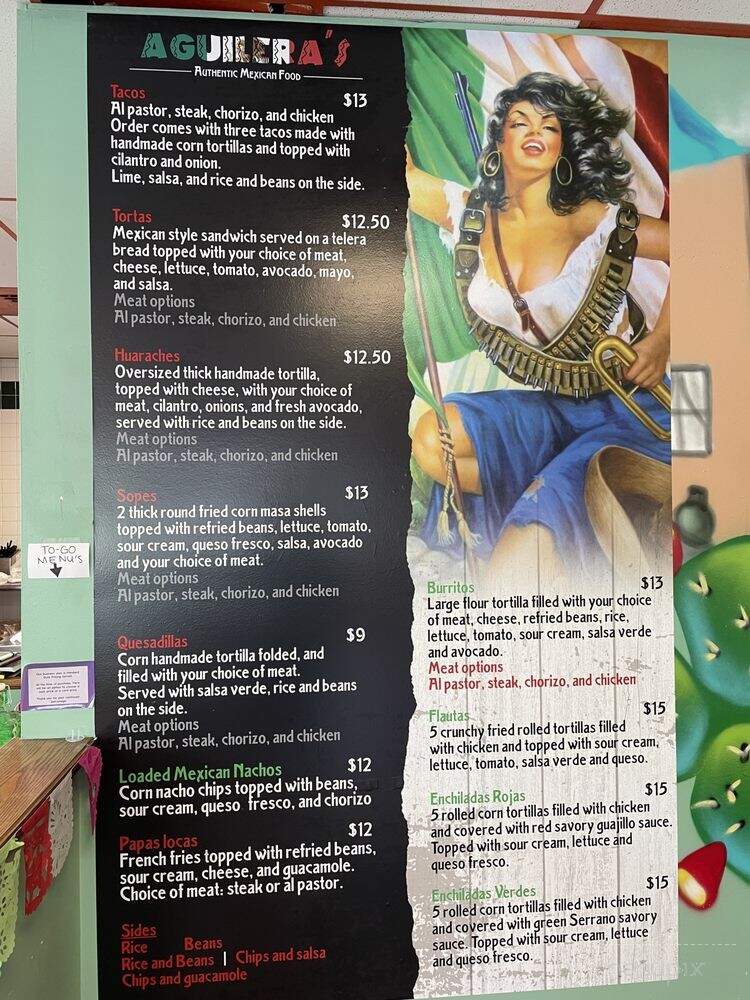 Aguilera's Authentic Mexican Food - Rochester, NY menu_pic