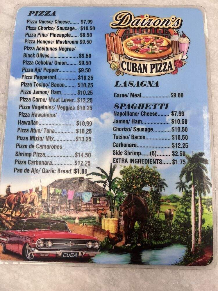 Dairon's Cuban Pizzeria - Cape Coral, FL menu_pic