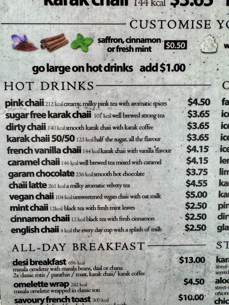 Chaiiwala of London - Surrey, BC menu_pic