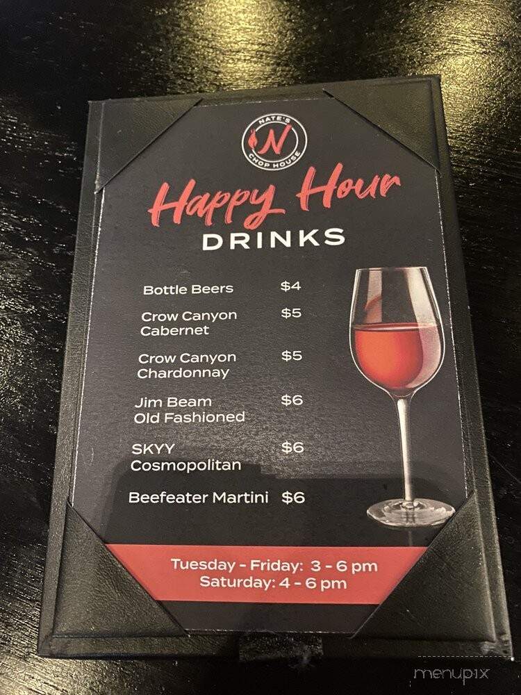 Nate's Chop House - Canonsburg, PA menu_pic