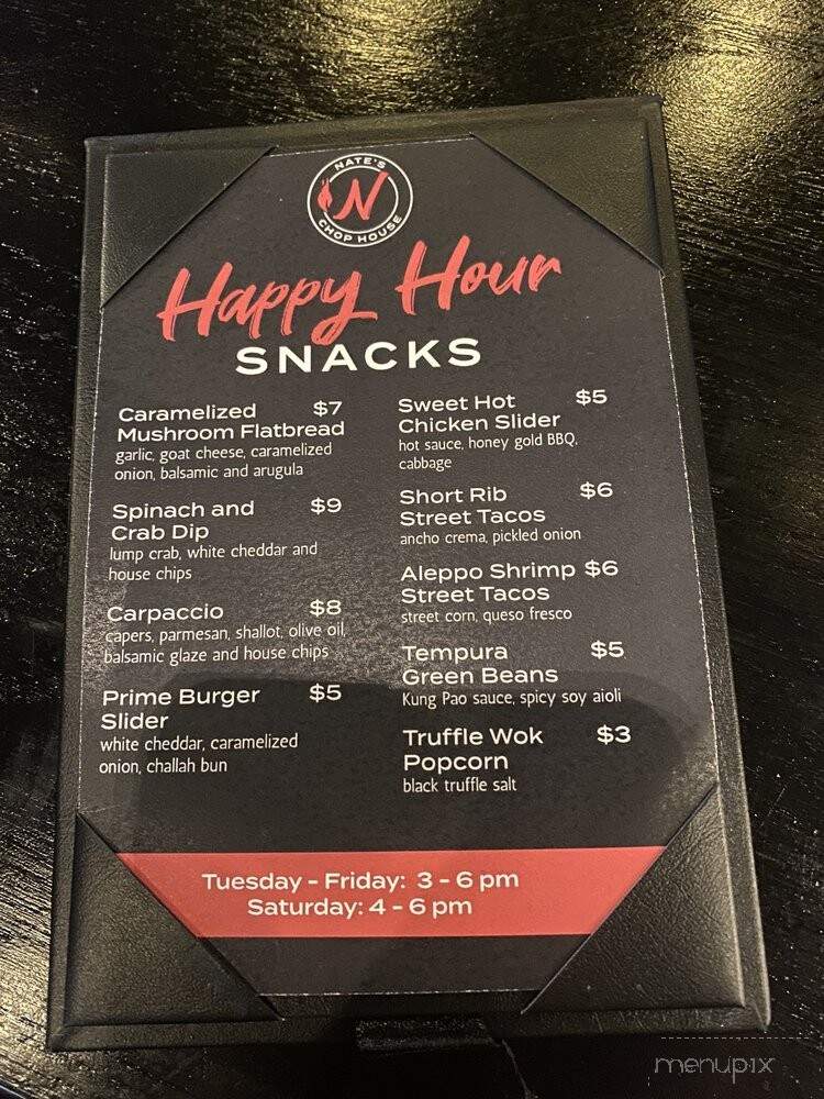 Nate's Chop House - Canonsburg, PA menu_pic