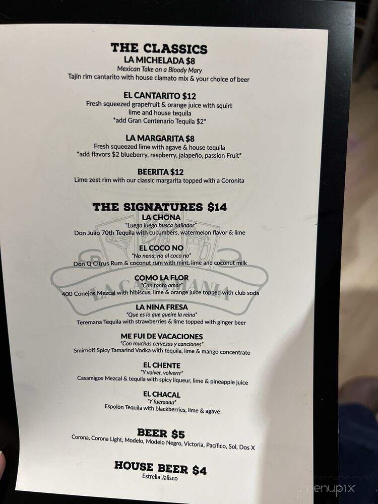 La Casa Mania - Middletown, CT menu_pic