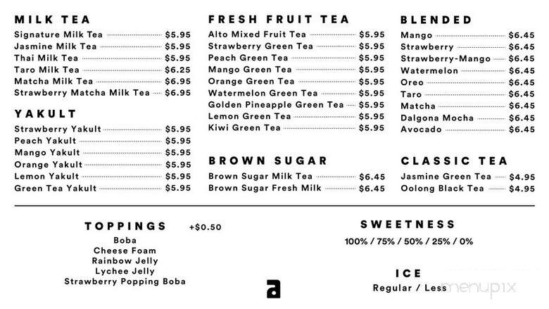 Alto Boba - La Canada Flintridge, CA menu_pic