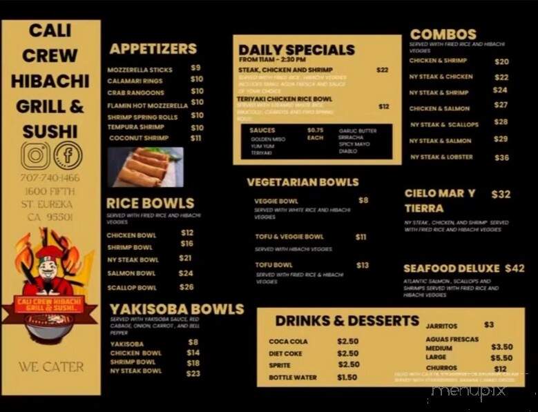Cali Crew Hibachi Grill & Sushi - Eureka, CA menu_pic