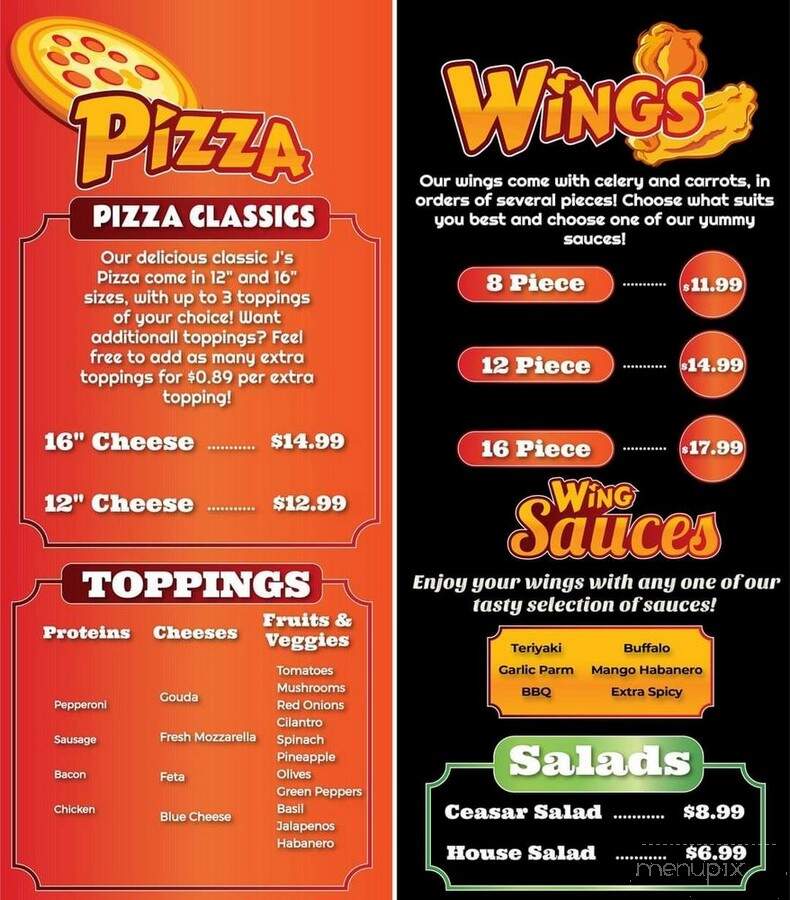 J's Pizza and Wings - Bellevue, ID menu_pic