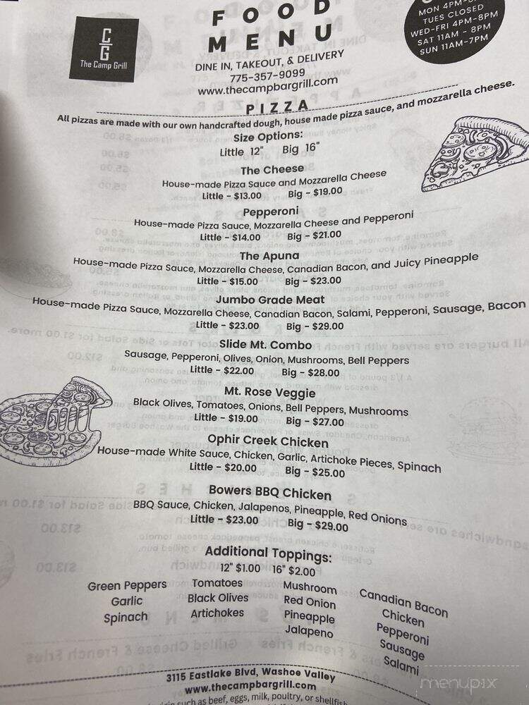 The Camp Bar & Grill - New Washoe City, NV menu_pic