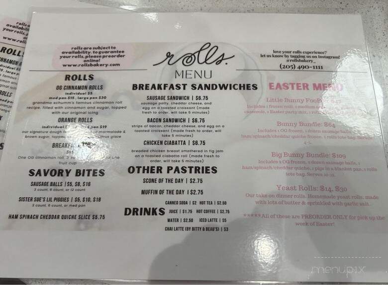 Rolls. Bakery - Vestavia Hills, AL menu_pic