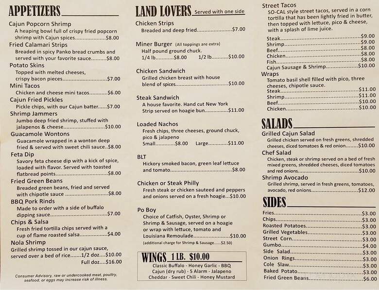 The Old Mine Crab House Bar & Grill - Farmington, MO menu_pic