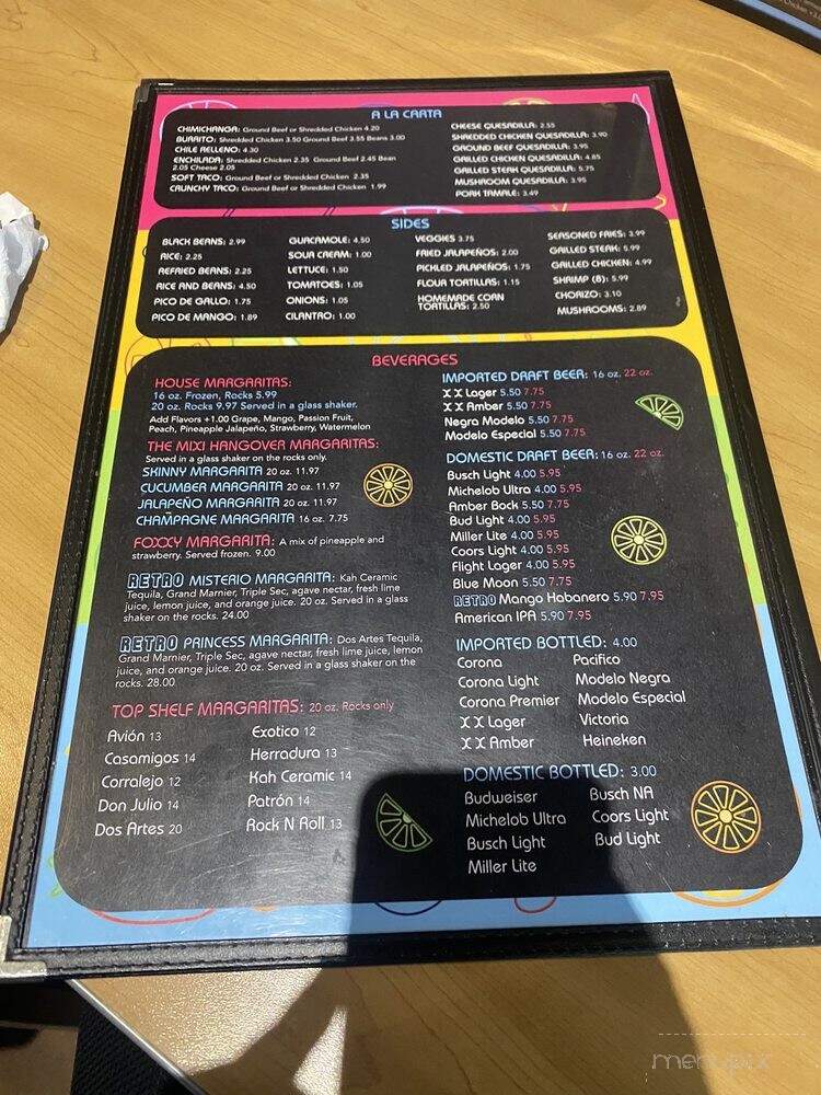 Retro Mexican Cuisine - Jasper, IN menu_pic