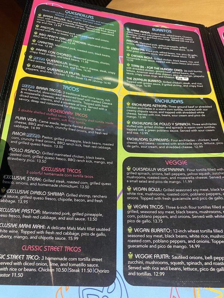 Retro Mexican Cuisine - Jasper, IN menu_pic