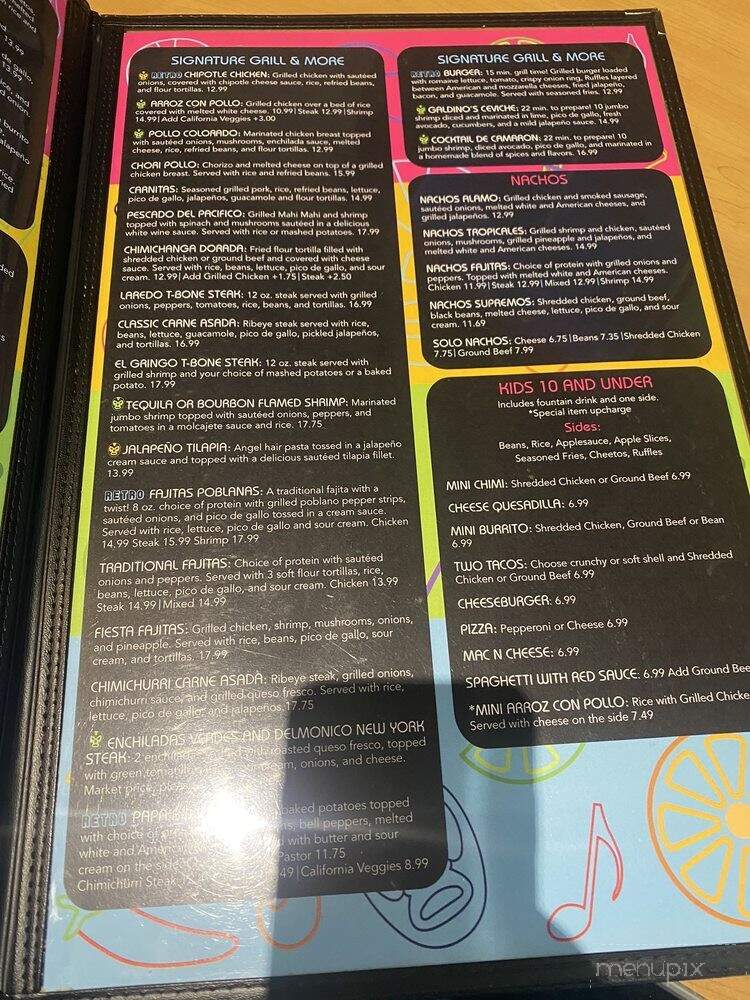 Retro Mexican Cuisine - Jasper, IN menu_pic
