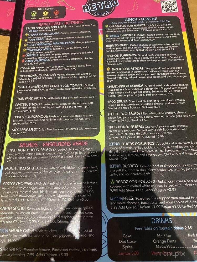 Retro Mexican Cuisine - Jasper, IN menu_pic