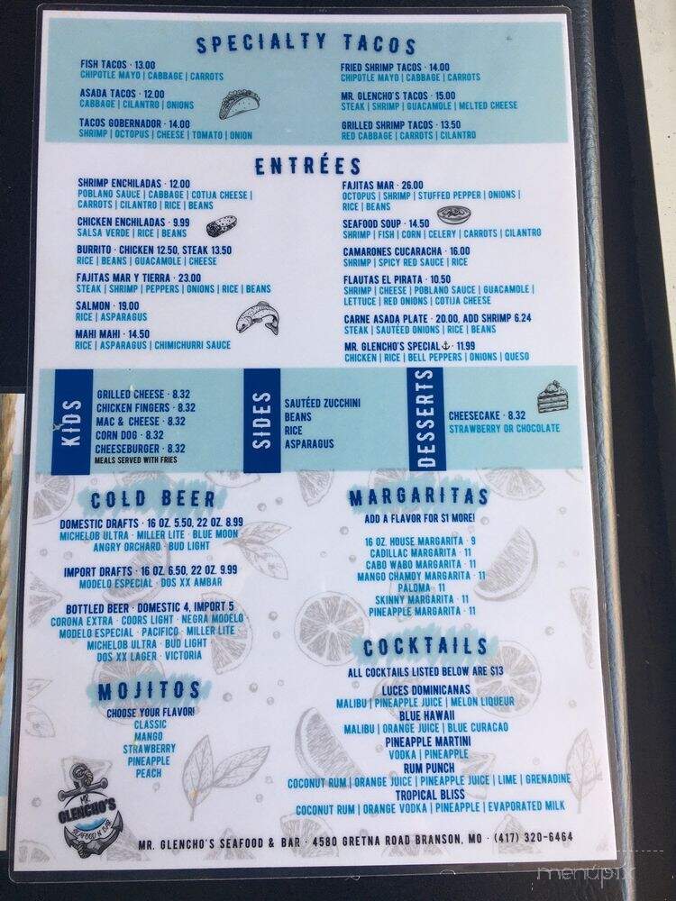 Mr. Glencho's - Branson, MO menu_pic