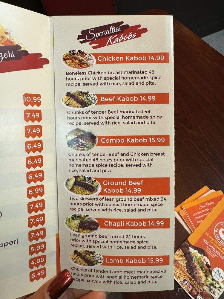 Cali Kabob & Gyro House - Sacramento, CA menu_pic