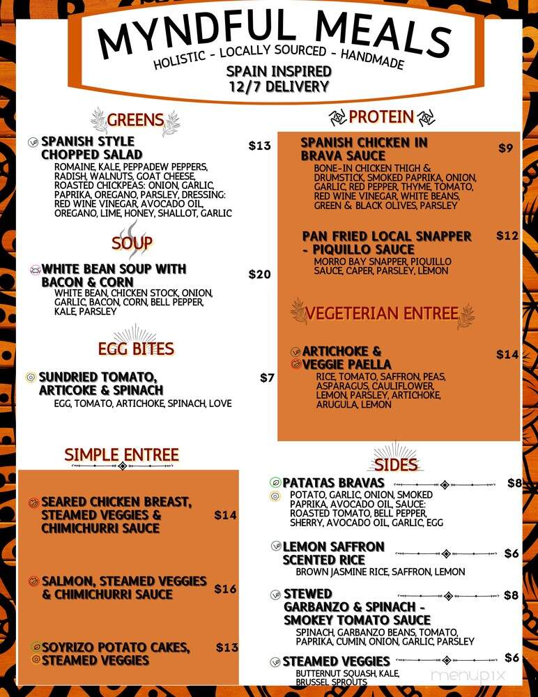 Myndful Meals - Morro Bay, CA menu_pic