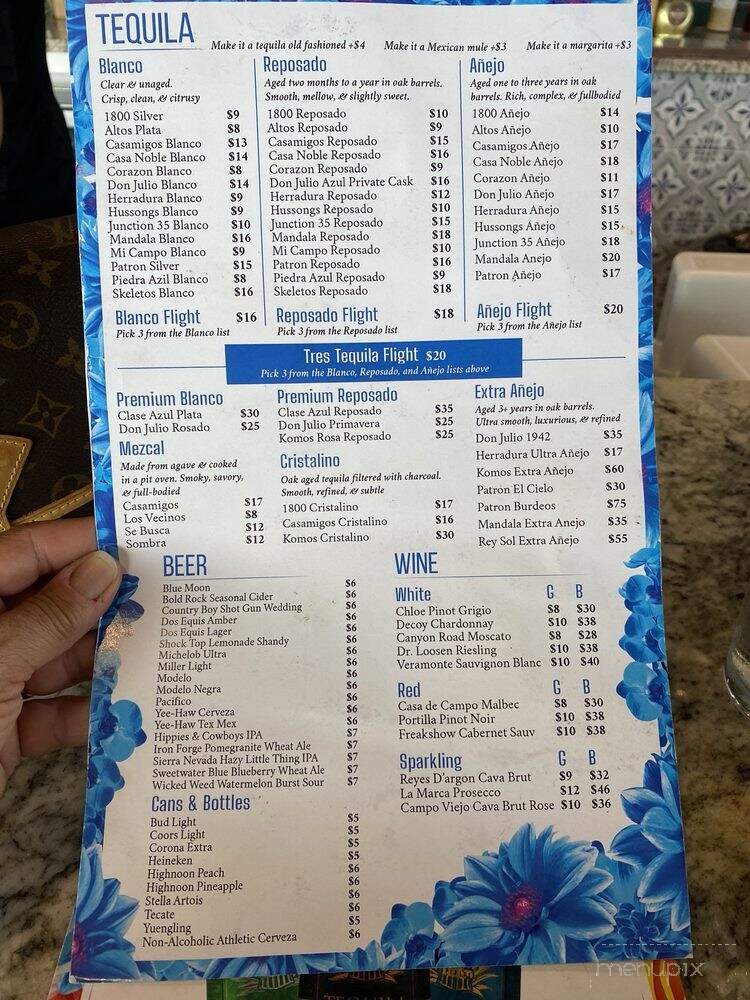 Azul Cantina - Pigeon Forge, TN menu_pic