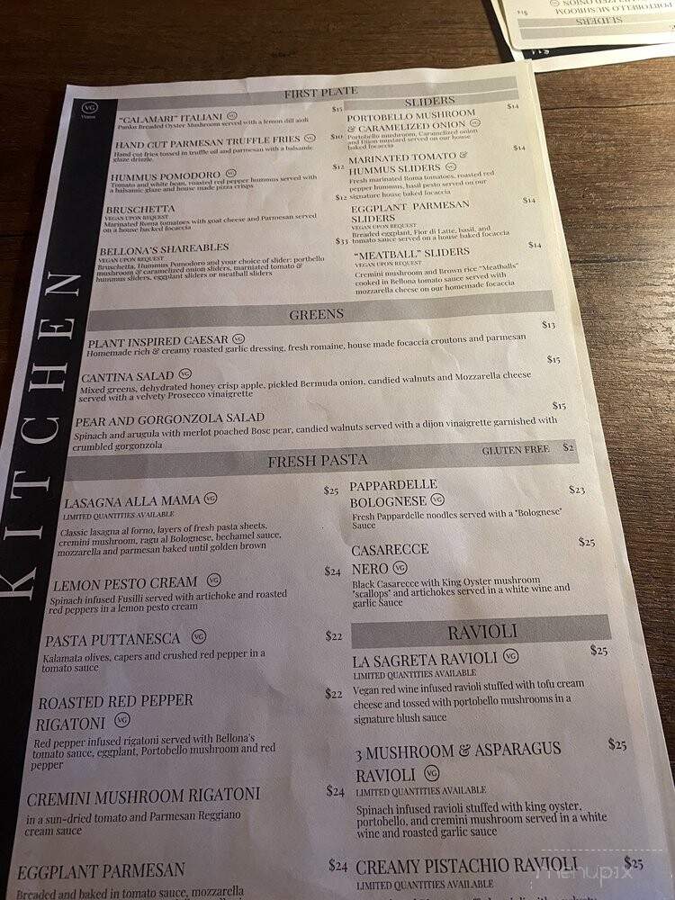 Bellona Kitchen - Toronto, ON menu_pic