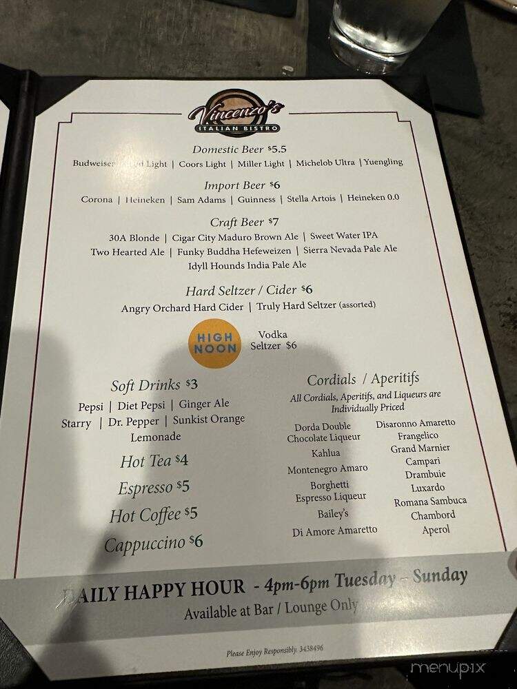 Vincenzos Italian Bistro - Fort Walton Beach, FL menu_pic