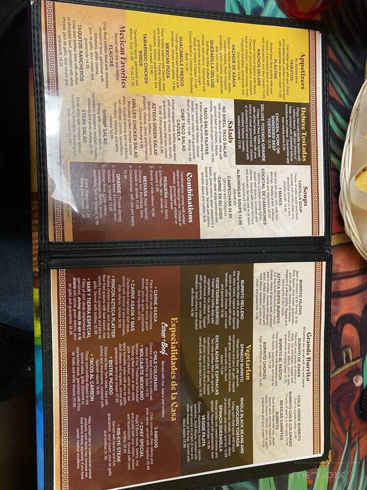 Rincon Azteca - Redmond, OR menu_pic