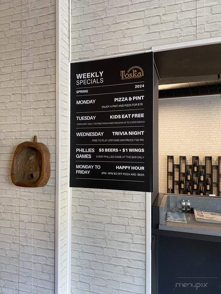Toska Restaurant & Brewery - Philadelphia, PA menu_pic