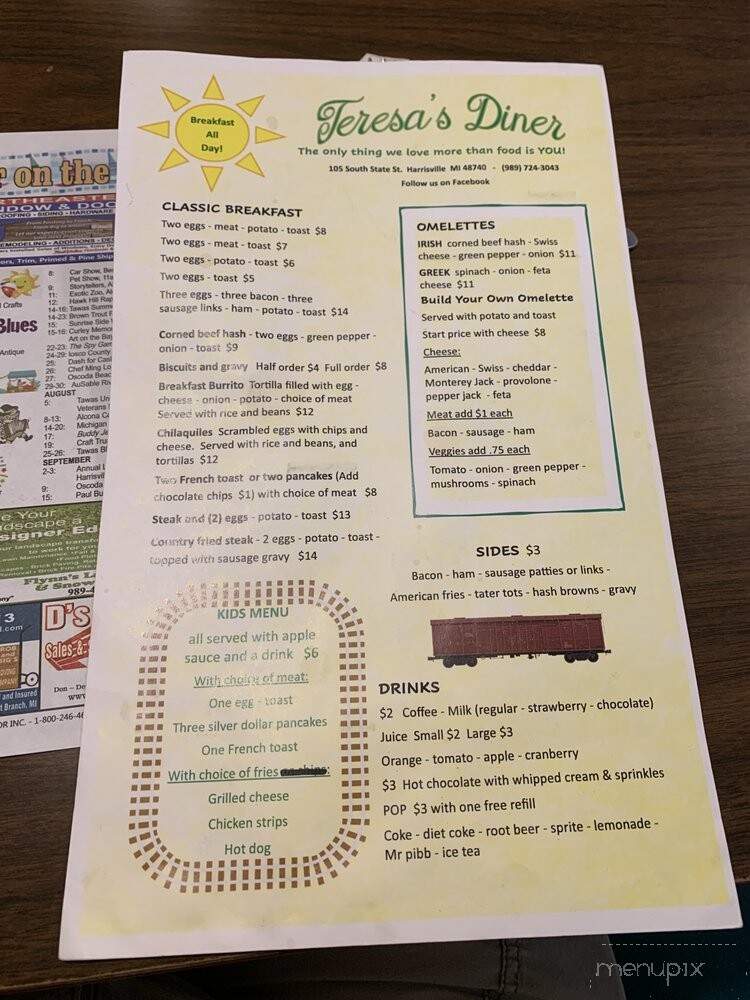 Teresa's Diner - Harrisville, MI menu_pic