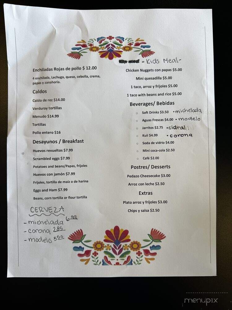 Mi Ranchito - Nampa, ID menu_pic