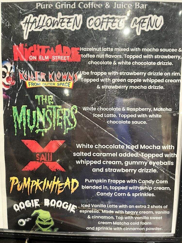Pure Grind Coffee & Juice Bar - Modesto, CA menu_pic