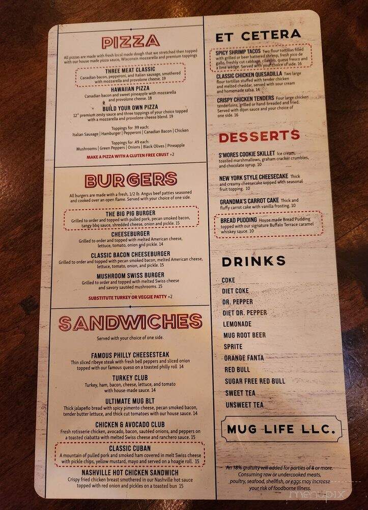 The Mug Scratch Kitchen & Tavern - Oklahoma City, OK menu_pic
