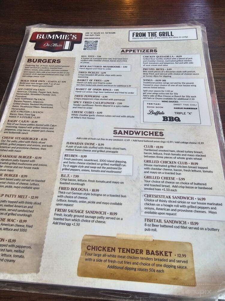 Bummie's on Main - Newark, OH menu_pic