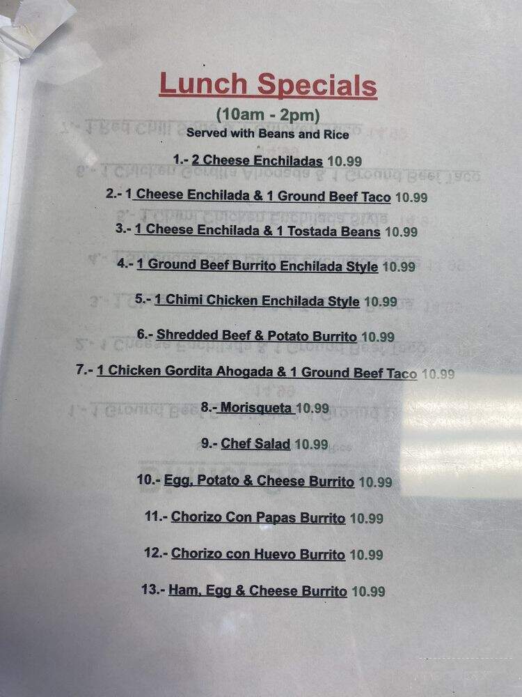 Primos Mexican Food - Tucson, AZ menu_pic