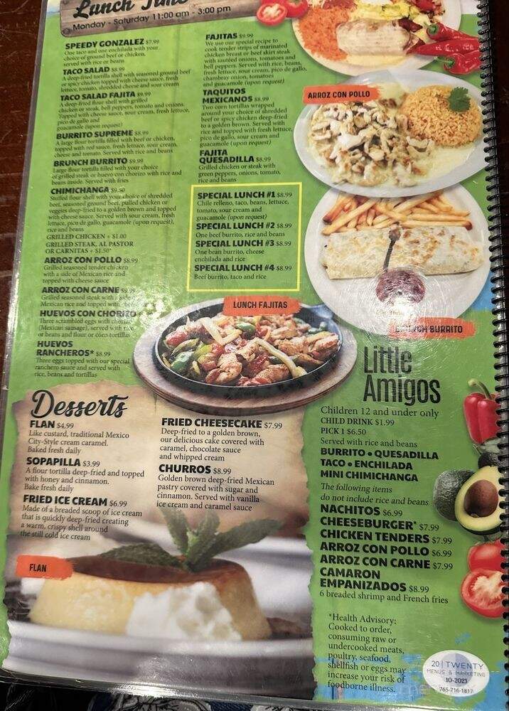 La Casa Grande Mexican Grill & Bar - Indianapolis, IN menu_pic
