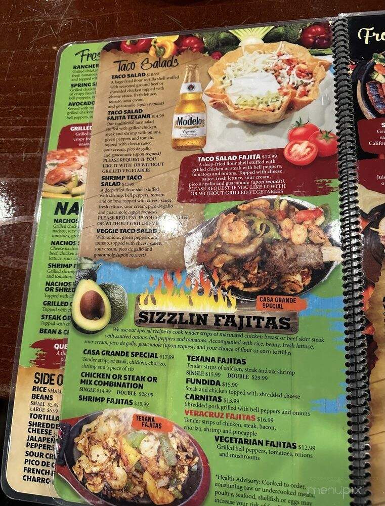 La Casa Grande Mexican Grill & Bar - Indianapolis, IN menu_pic