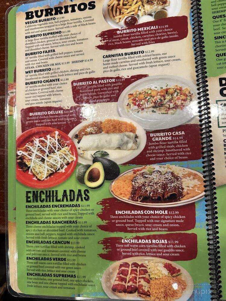 La Casa Grande Mexican Grill & Bar - Indianapolis, IN menu_pic